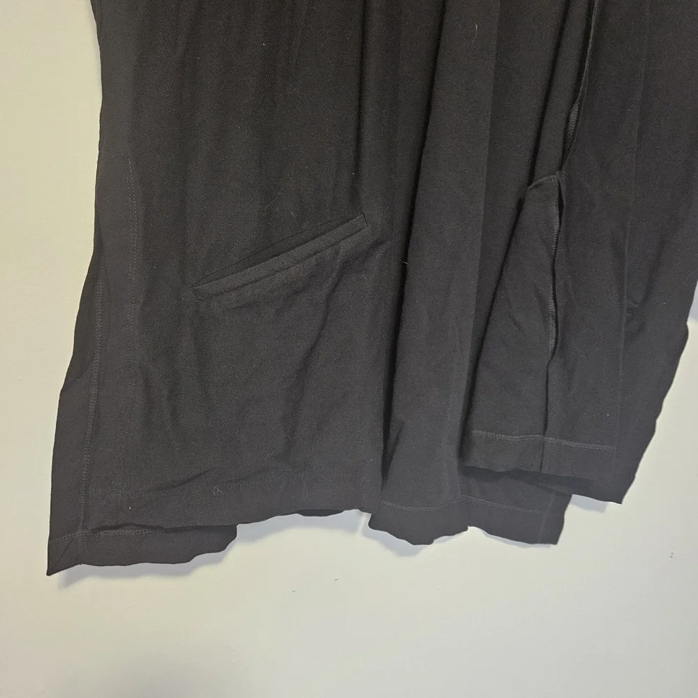 Eileen Fisher Black Open-Front Oversized Lightweight Cardigan Size M